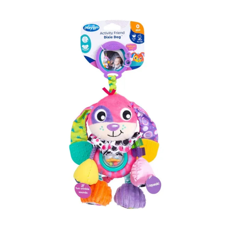 Playgro On The Go Activity Friend Dixie Dog 0 Month+ Clip-On Toy