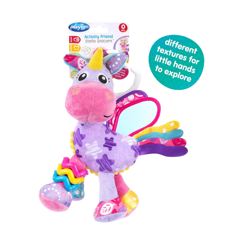 Playgro On The Go Activity Friend Stella Unicorn 0 Month+ Clip-On Toy