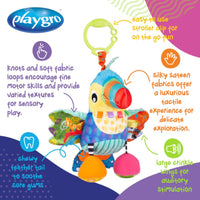 Playgro On The Go Activity Friend Tamika Toucan 0 Month+ Clip-On Toy