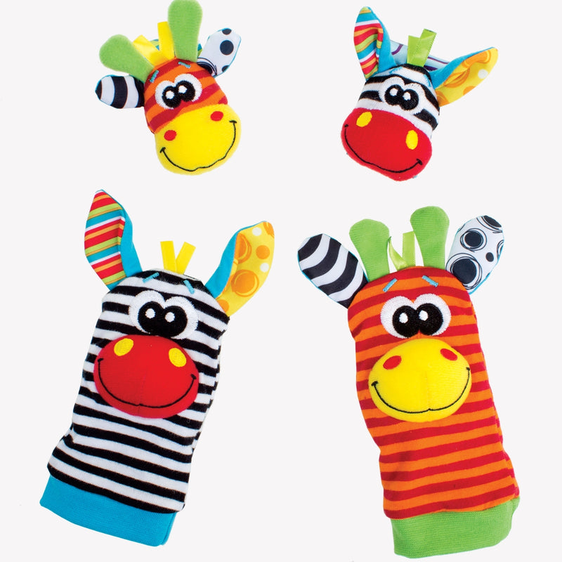 Playgro Rattle & Teether Jungle Wrist Rattle & Foot Finders 0 Month+ 4 Pieces