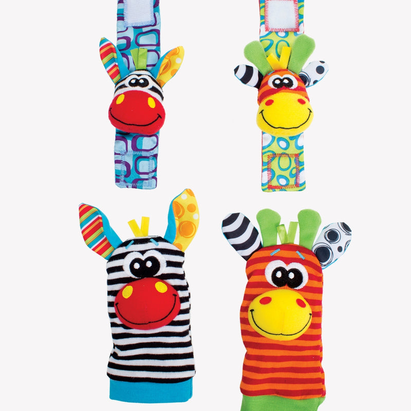 Playgro Rattle & Teether Jungle Wrist Rattle & Foot Finders 0 Month+ 4 Pieces