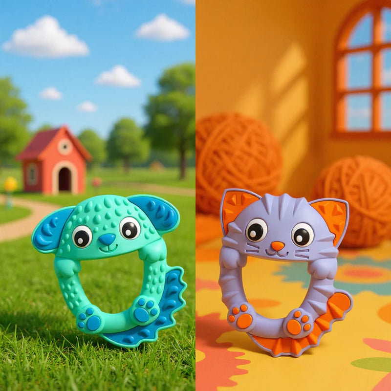 Playgro Rattle & Teether Soothe & Chew Silicone Teethers 3 Months+