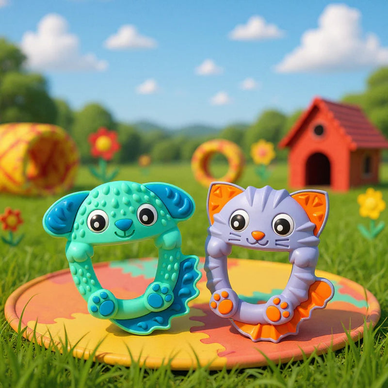 Playgro Rattle & Teether Soothe & Chew Silicone Teethers 3 Months+