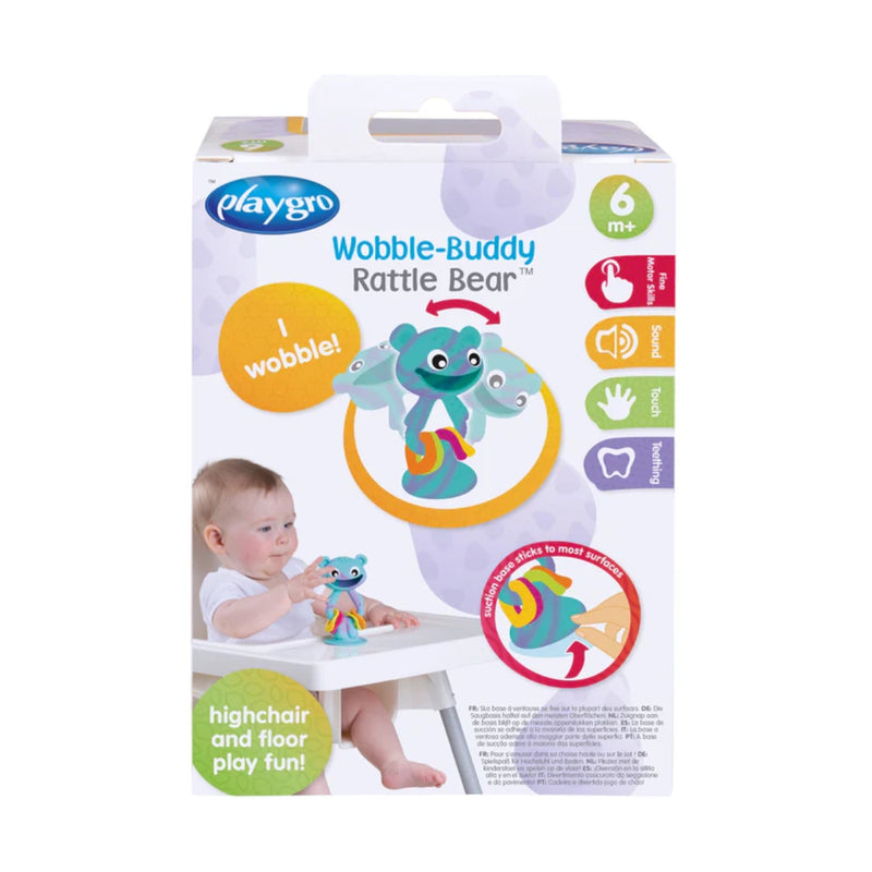 Playgro Rattle & Teether Wobble Buddy Rattle Bear 6 Months+