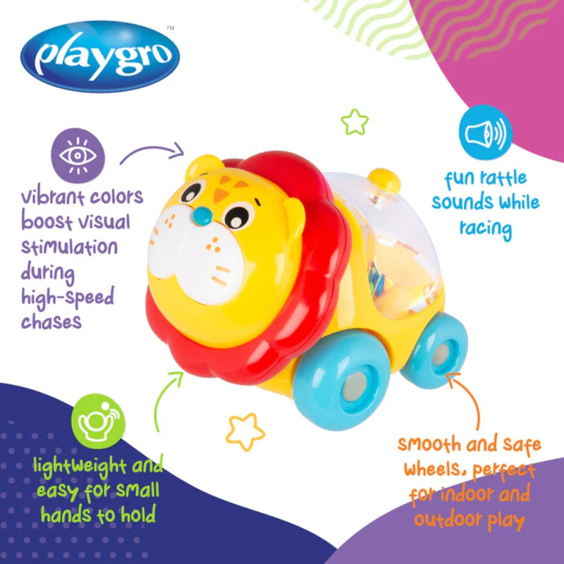 Playgro Rattle Racer Roary Lion 9 Months+ Toy