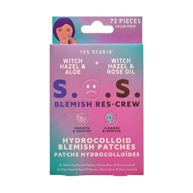 Yes Studio Hydrocolloid Blemish Patches Witch Hazel Aloe & Rose Oil 72 Pieces