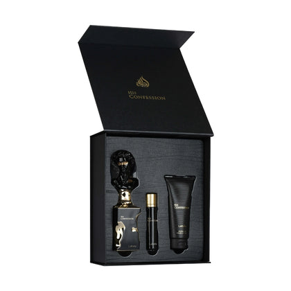Lattafa His Confession Eau De Parfum 100ml + Eau De Parfum 12ml + Shower Gel 100ml Gift Set
