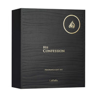 Lattafa His Confession Eau De Parfum 100ml + Eau De Parfum 12ml + Shower Gel 100ml Gift Set