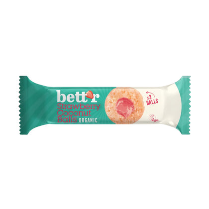 Bett'r Organic Protein Balls Strawberry Coconut 45g