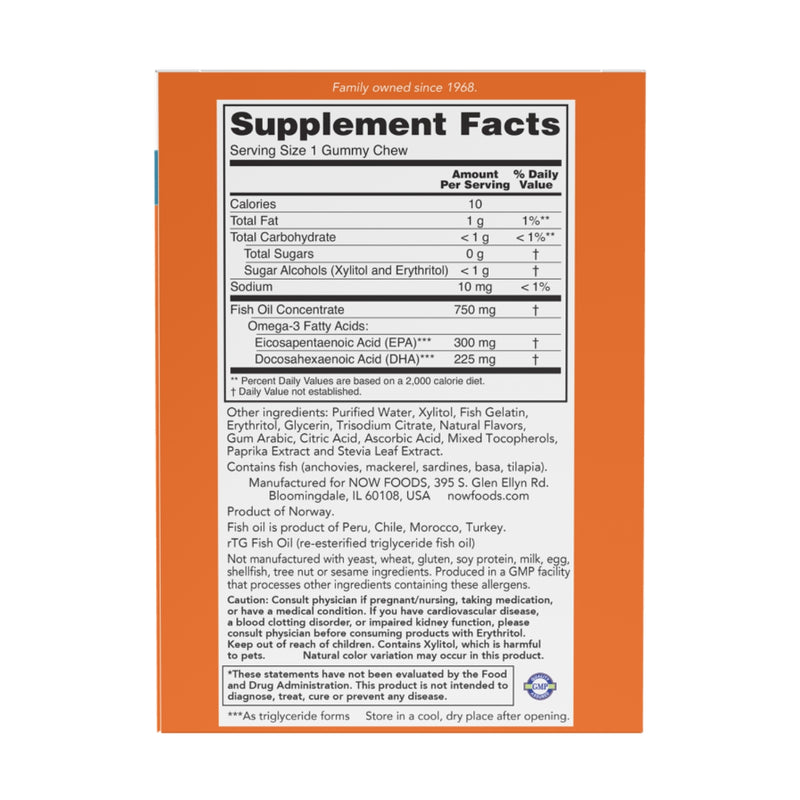 Now Fish Oil Omega 3 36 Gummy Chews