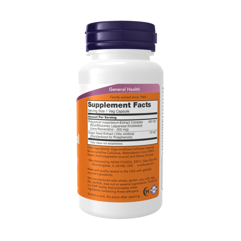 Now Resveratrol 200mg 120 Vegetarian Capsules