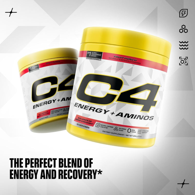 Cellucor C4 Energy + Aminos Pre Workout Powder Fruit Punch 30 Serves 255g