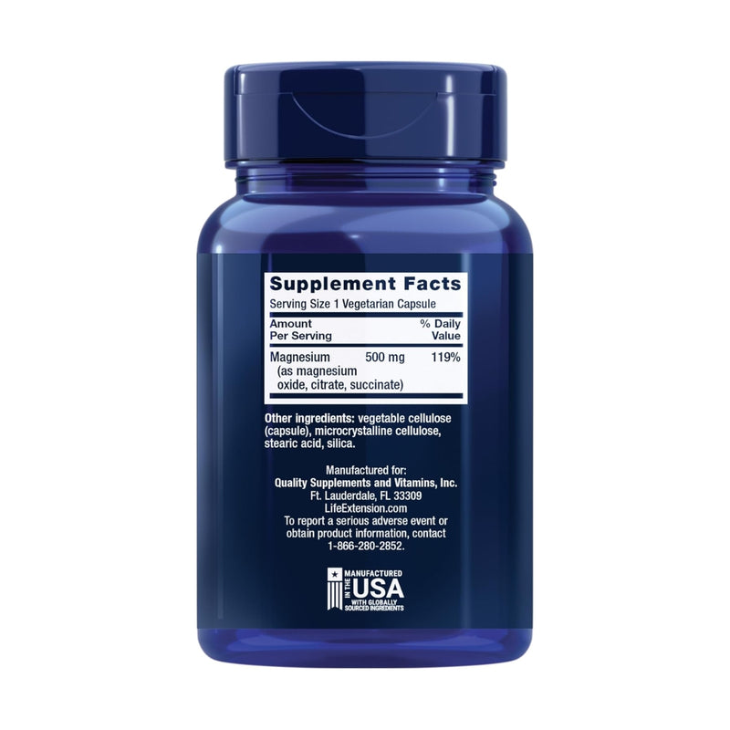 Life Extension Magnesium 500mg 100 Vegetarian Capsules