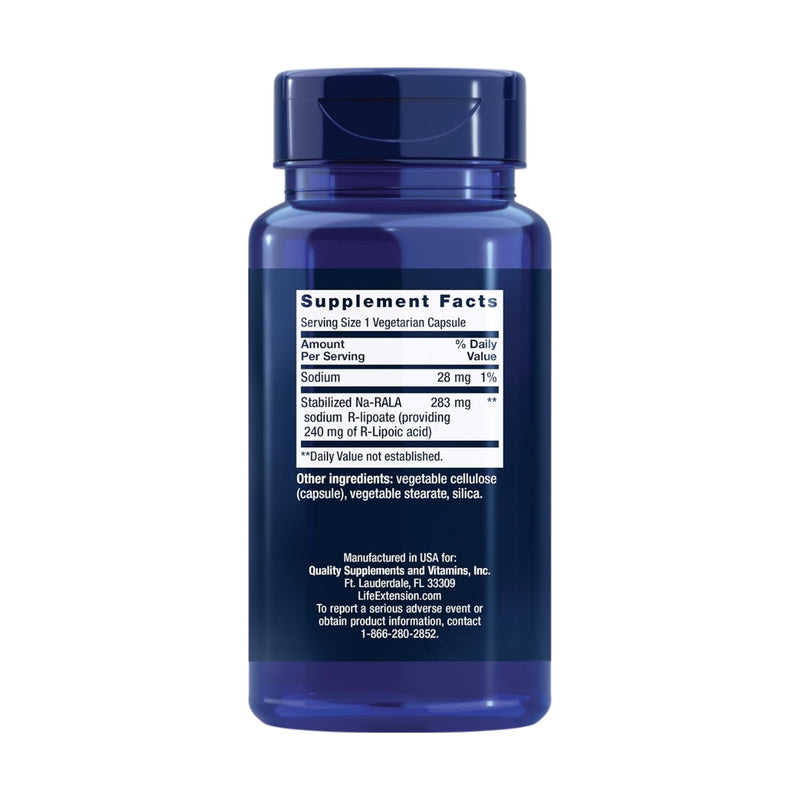 Life Extension Super R-Lipoic Acid 240mg 60 Vegetarian Capsules