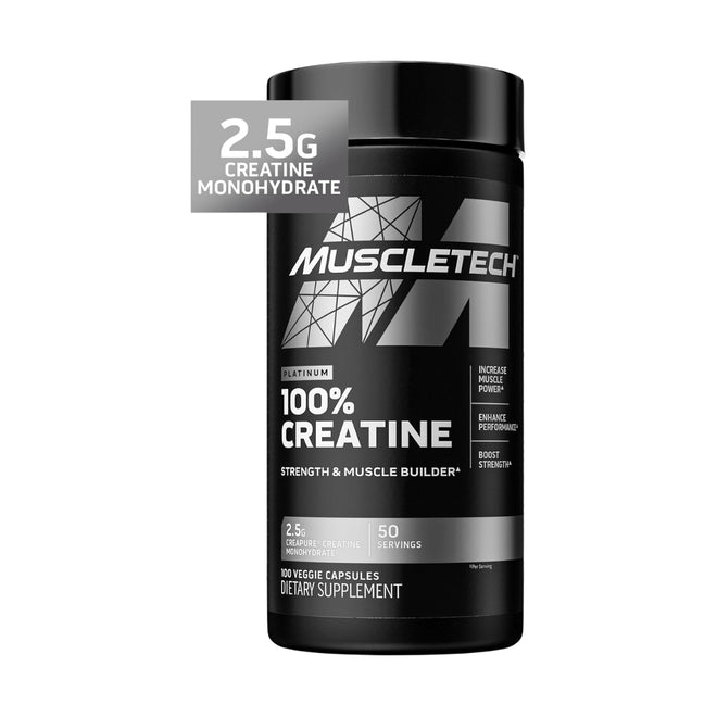 MuscleTech Platinum 100% Creatine 100 Veggie Capsules