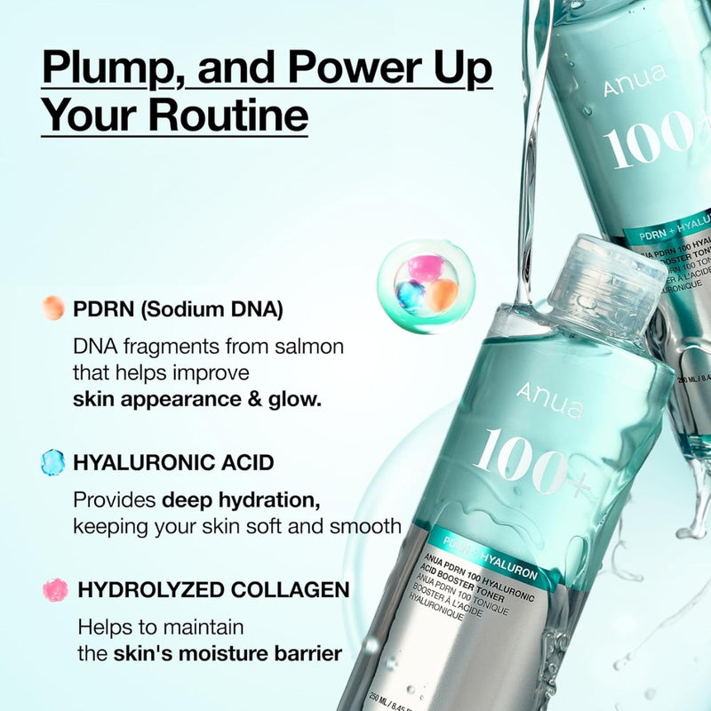 Anua 100+ PDRN +  Hyaluronic Acid Booster Toner 250ml