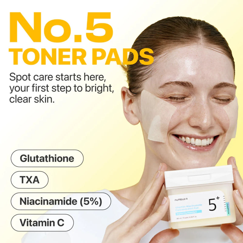 Numbuzin 5+ Vitamin Niacinamide Concentrated Pad 70 Pieces