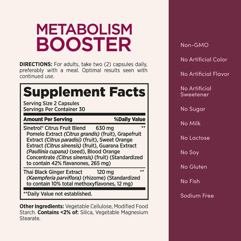 Natures Bounty Metabolism Booster 60 Capsules