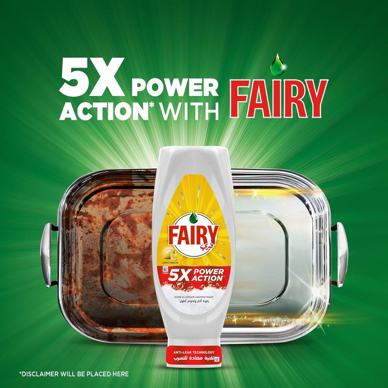 Fairy Dishwashing Liquid Power Action Lemon Breeze 730ml
