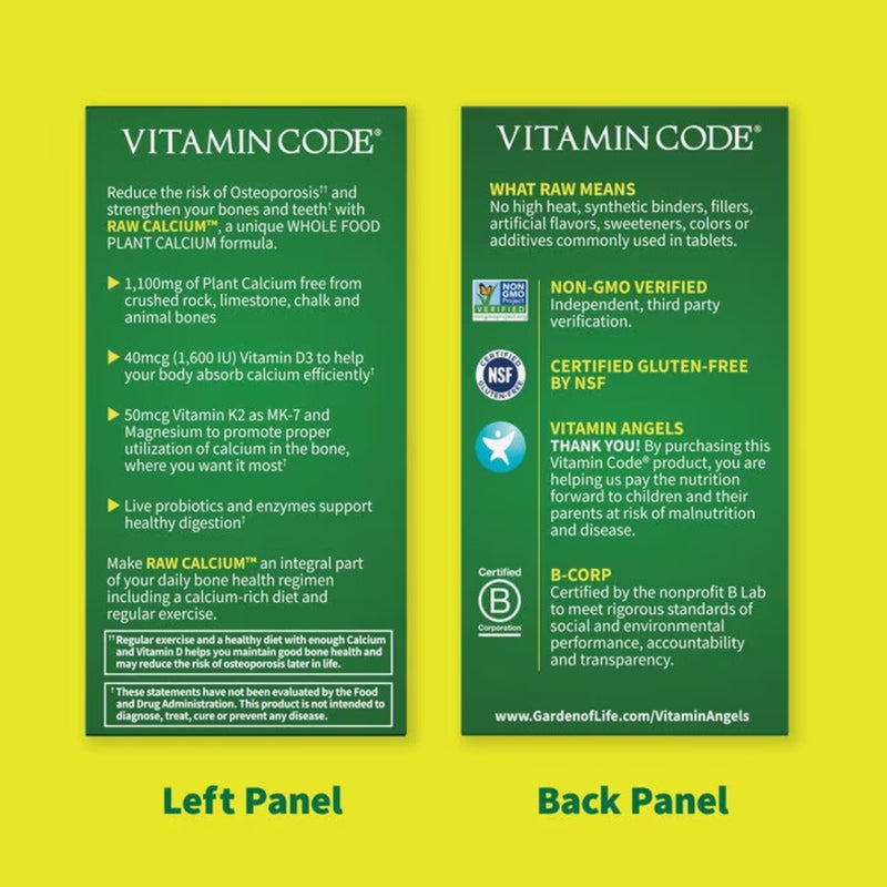 Garden of Life Vitamin Code Raw Calcium 60 Capsules