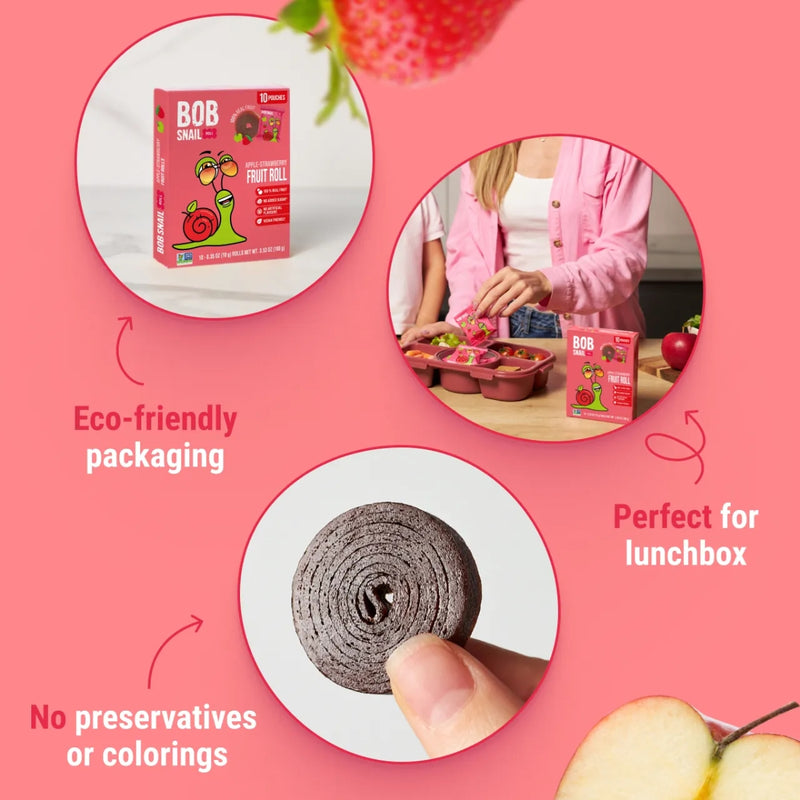 Bob Snail Fruit Rolls Apple Strawberry 100g