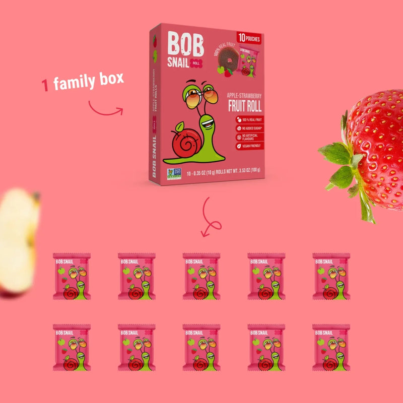 Bob Snail Fruit Rolls Apple Strawberry 100g