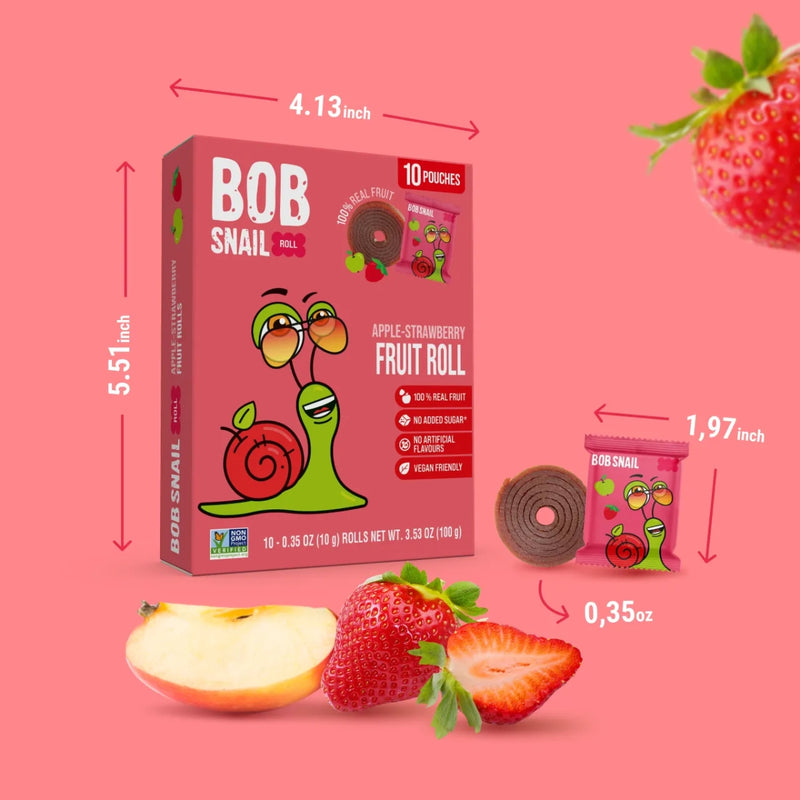 Bob Snail Fruit Rolls Apple Strawberry 100g