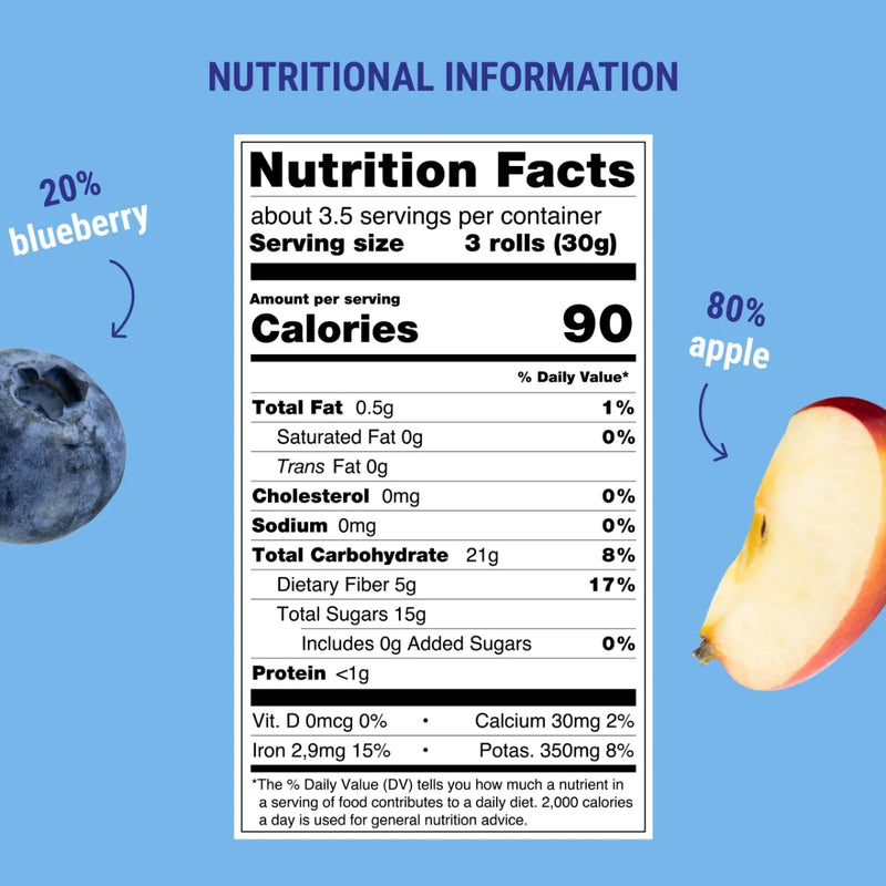 Bob Snail Fruit Rolls Apple Blueberry 100g