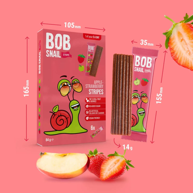 Bob Snail Stripes Apple Strawberry 6 x 14g