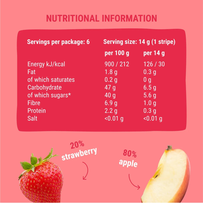 Bob Snail Stripes Apple Strawberry 6 x 14g
