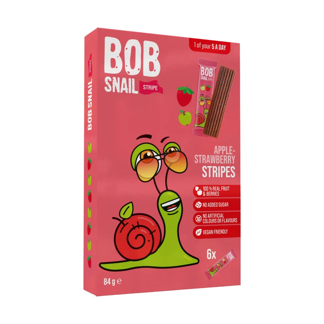 Bob Snail Stripes Apple Strawberry 6 x 14g