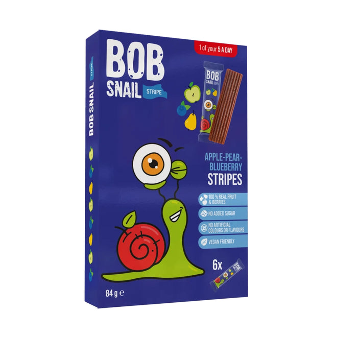 Bob Snail Stripes Apple Pear Blueberry 6 x 14g