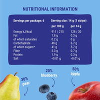 Bob Snail Stripes Apple Pear Blueberry 6 x 14g