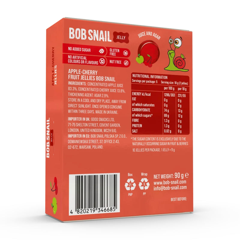 Bob Snail Fruit Jellies Apple Cherry 90g