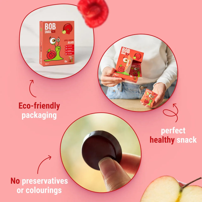 Bob Snail Fruit Jellies Apple Cherry 90g