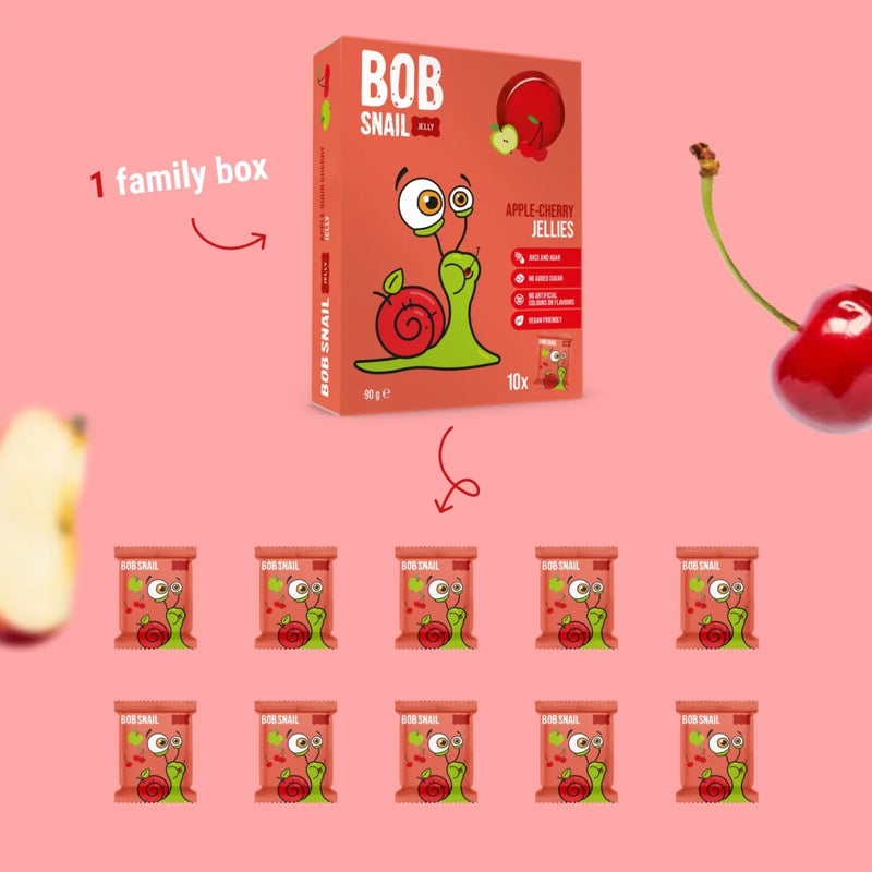 Bob Snail Fruit Jellies Apple Cherry 90g