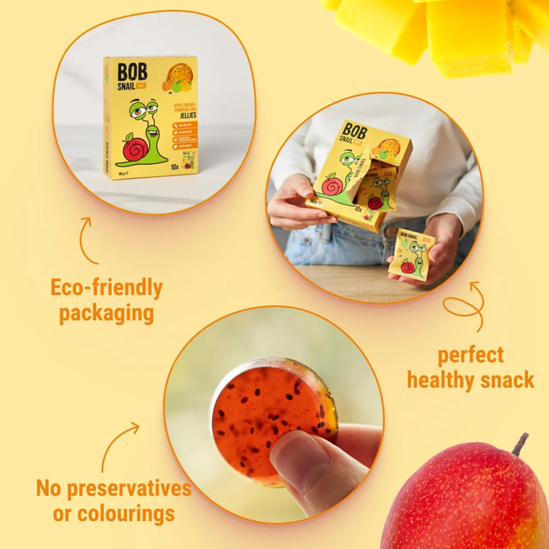 Bob Snail Fruit Jellies Apple Mango Pumpkin Chia 90g