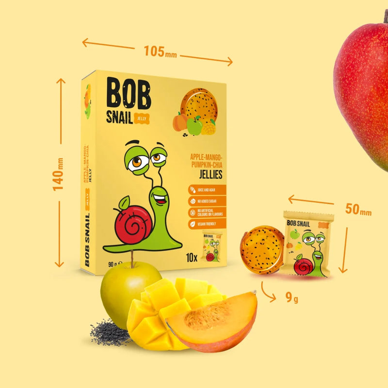Bob Snail Fruit Jellies Apple Mango Pumpkin Chia 90g