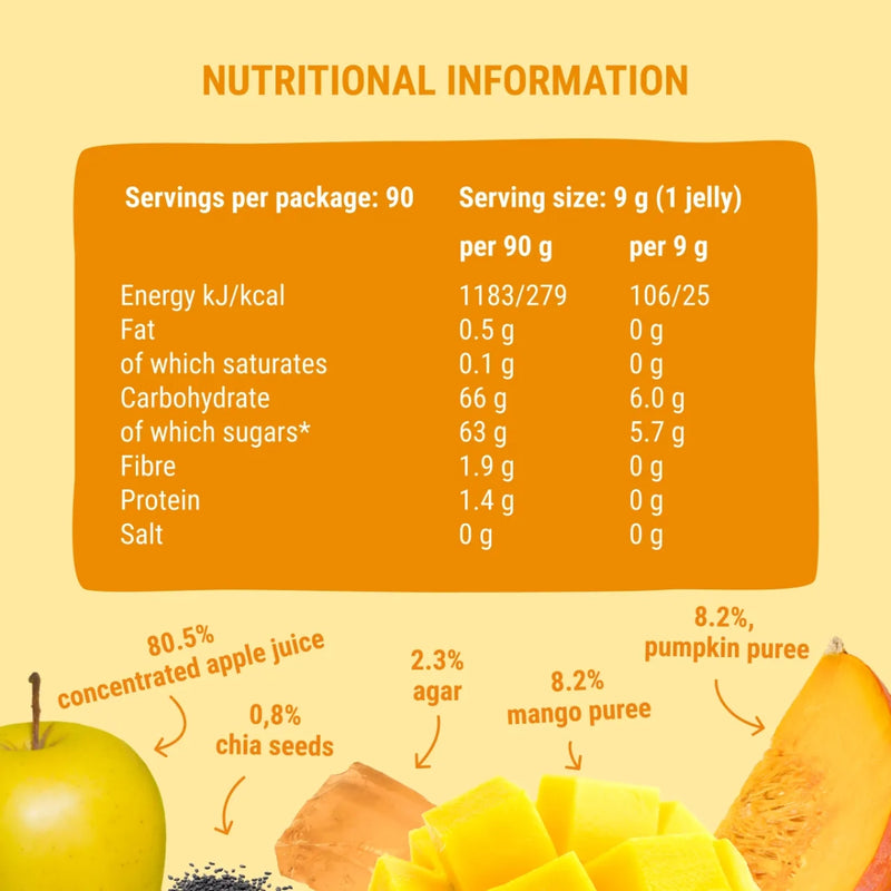 Bob Snail Fruit Jellies Apple Mango Pumpkin Chia 90g