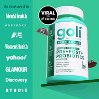 Goli Nutrition Pre+Post+Probiotics Zero Sugar 60 Gummies