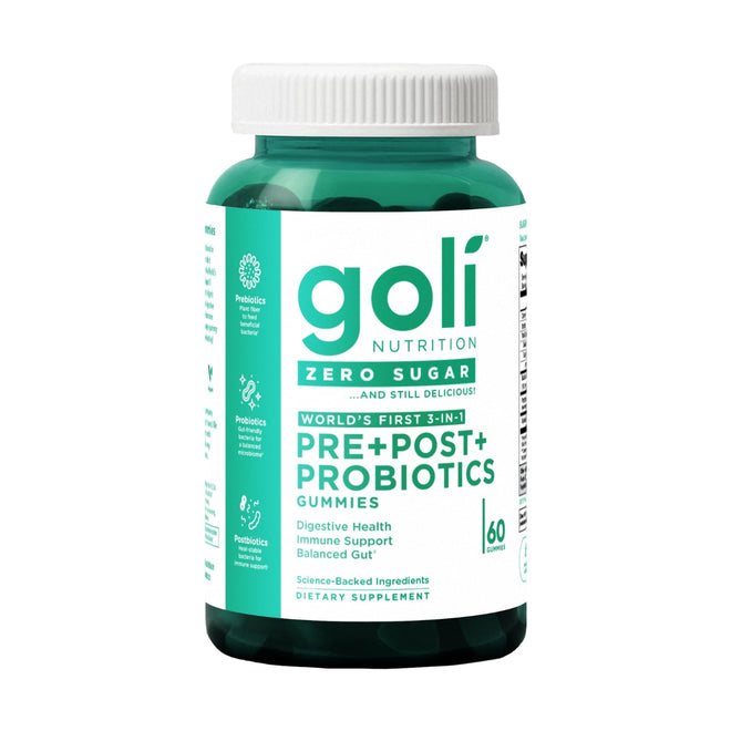 Goli Nutrition Pre+Post+Probiotics Zero Sugar 60 Gummies