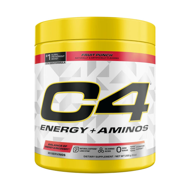 Cellucor C4 Energy + Aminos Pre Workout Powder Fruit Punch 30 Serves 255g