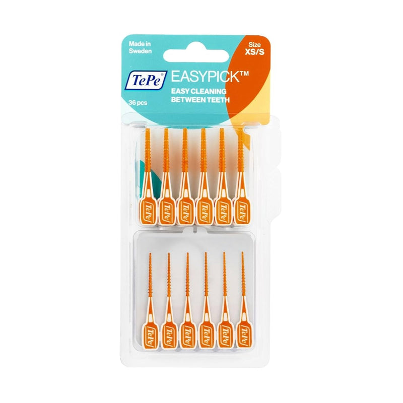 TePe Easy Pick Interdental Brush Extra Small to Small Orange 36 Pieces