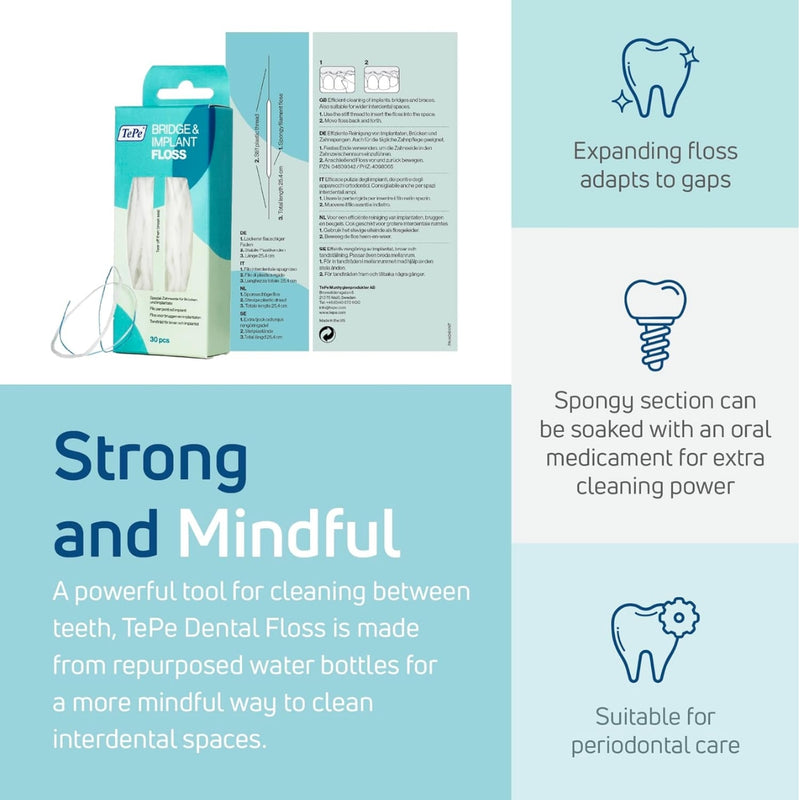 TePe Bridge & Implant Floss 30 Pieces