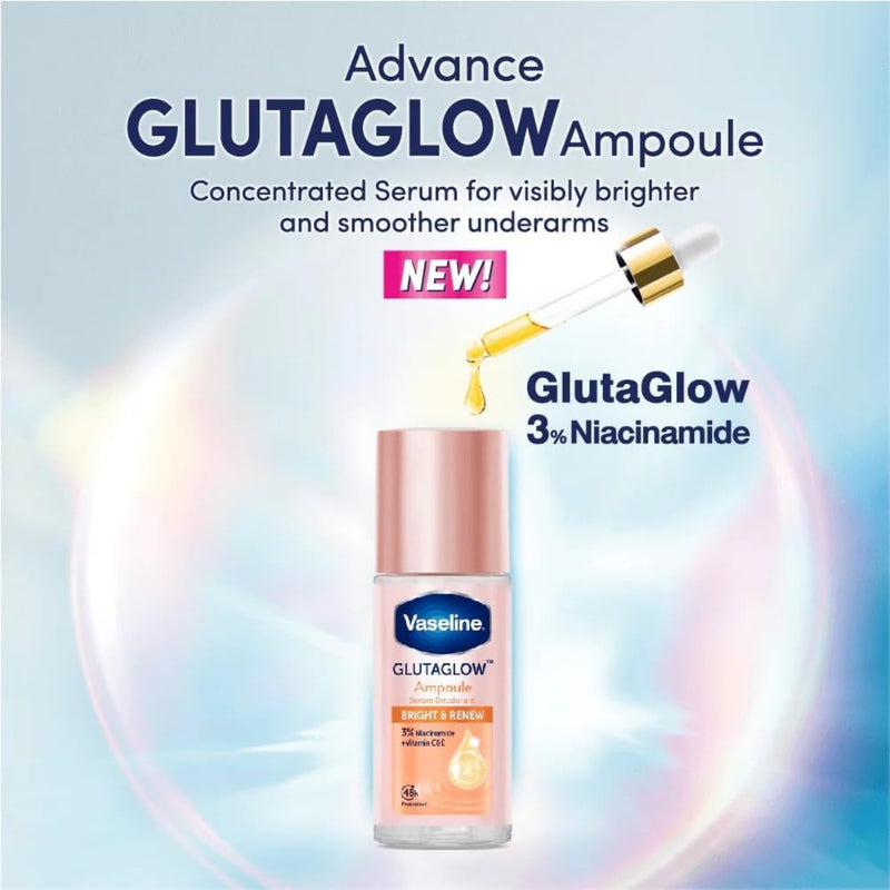 Vaseline Gluta Glow Ampoule Serum Deodorant Roll On Bright & Renew 45ml