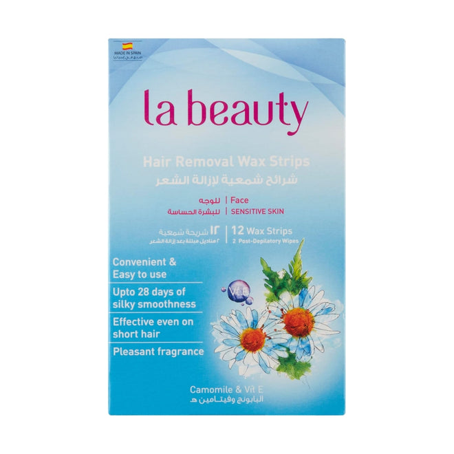 La Beauty Hair Removal Wax Strips Face For Sensitive Skin 12 Strips