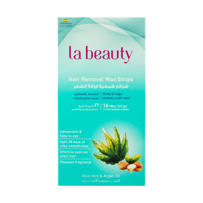 La Beauty Hair Removal Wax Strips Body & Legs For Normal & Dry Skin 16 Strips