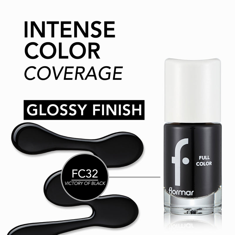 Flormar Full Color Nail Enamel FC32 Victory Of Black 8ml