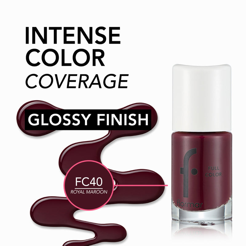 Flormar Full Color Nail Enamel FC40 Royal Maroon 8ml