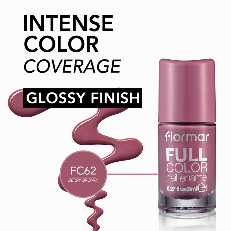 Flormar Full Color Nail Enamel FC62 Berry Brown 8ml